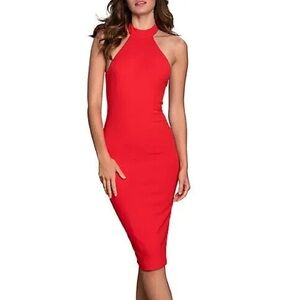Dress the Population Eden Bodycon Midi Halter Dress
